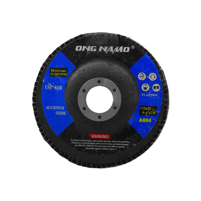 Disco de láminas Ong Namo grano 60 de óxido de aluminio para esmeriladora angular 4.5 pulgadas 115mm