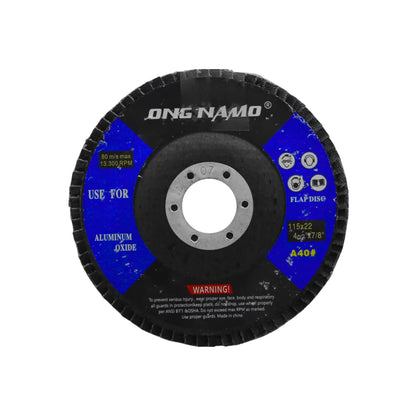 Disco de láminas Ong Namo grano 40 de óxido de aluminio 115x22mm para esmeriladora angular