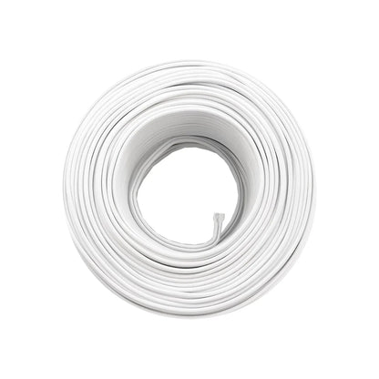 Cable eléctrico blanco antiflama calibre 18, rollo de 90 metros para conexiones
