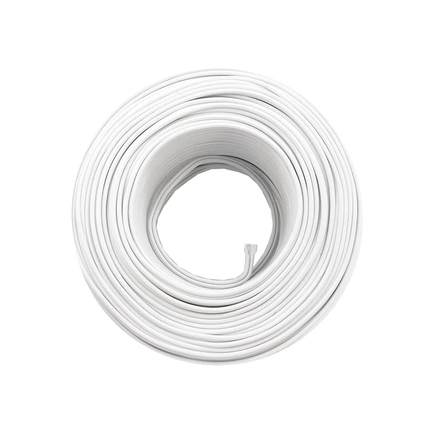 Rollo de cable eléctrico blanco, calibre 16, para instalaciones residenciales y proyectos DIY.