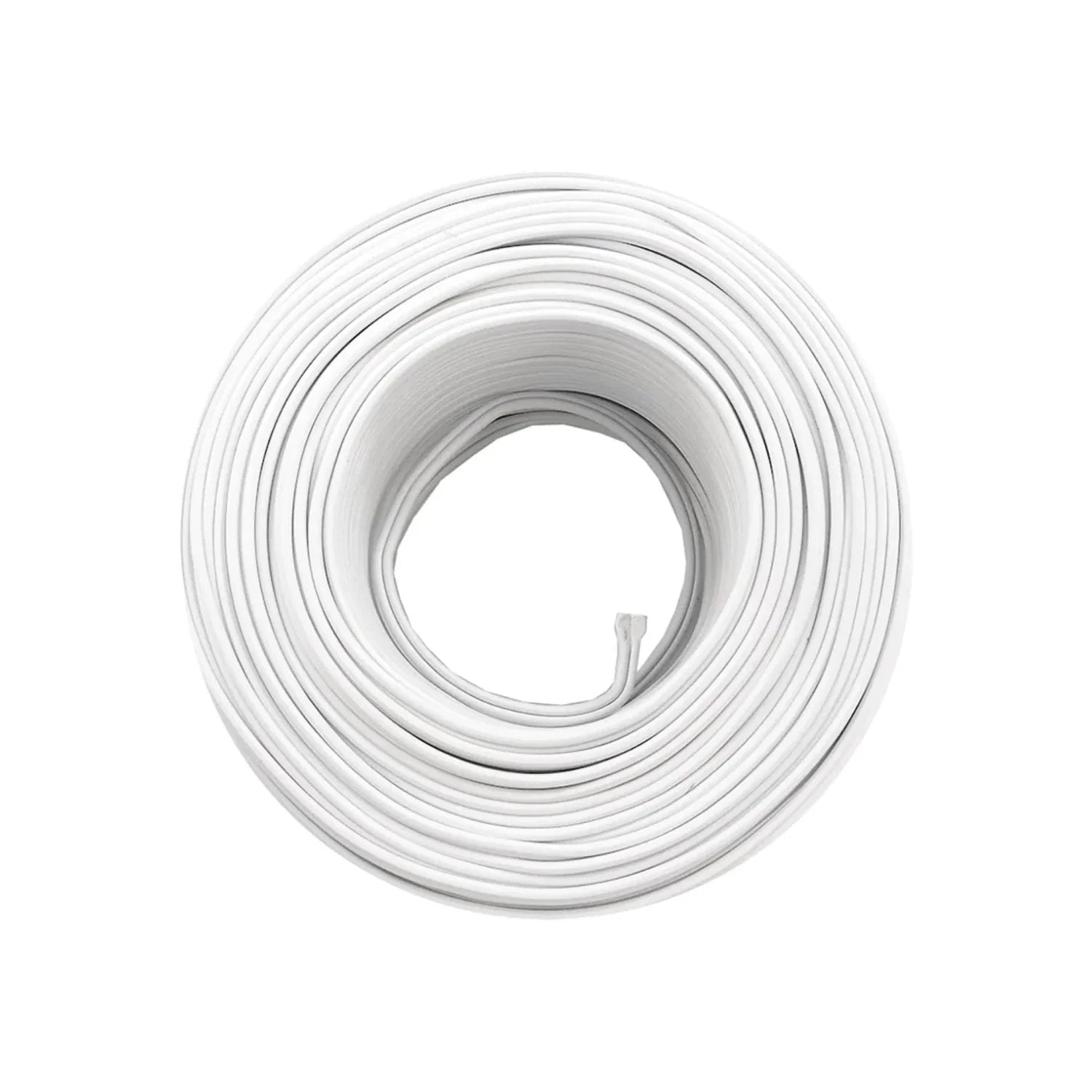 Rollo de cable eléctrico blanco, calibre 16, para instalaciones residenciales y proyectos DIY.