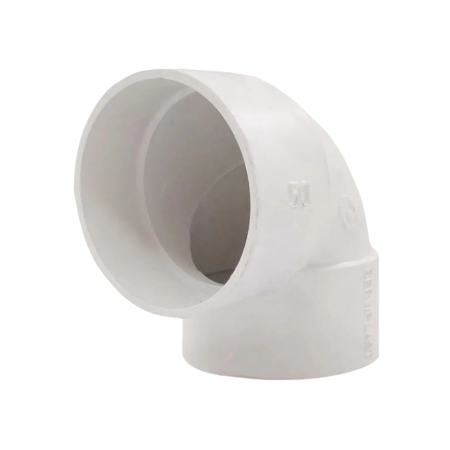 Codo PVC blanco 90 grados para tubería sanitaria de 50mm (2 pulgadas)