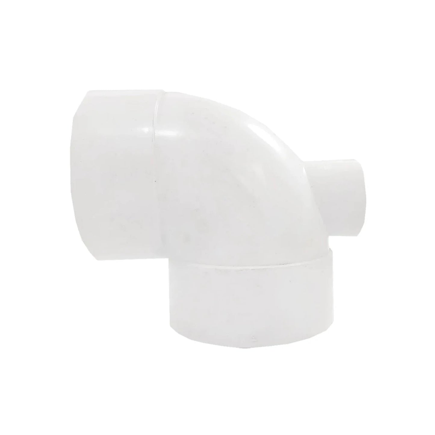 Codo de PVC blanco sanitario de 90 grados con salida lateral para sistemas de drenaje
