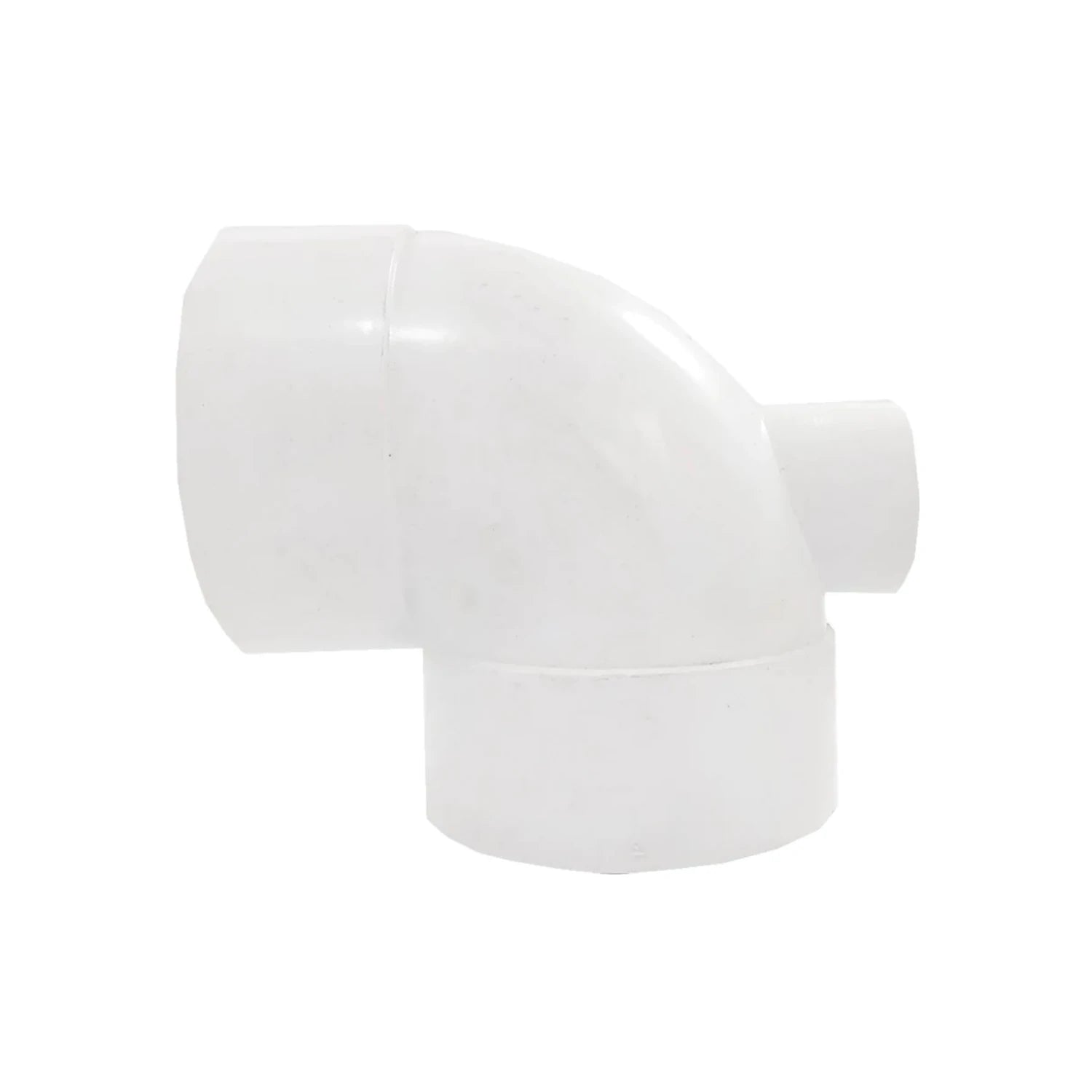 Codo de PVC blanco sanitario de 90 grados con salida lateral para sistemas de drenaje