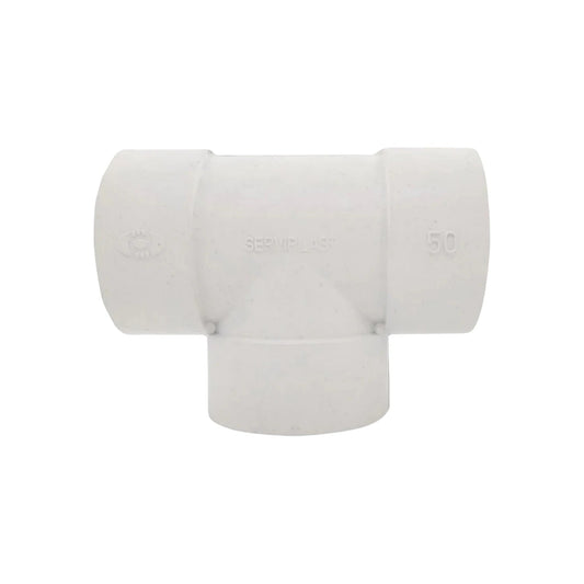 Tee PVC sanitario blanco Serviplast 50mm para plomería