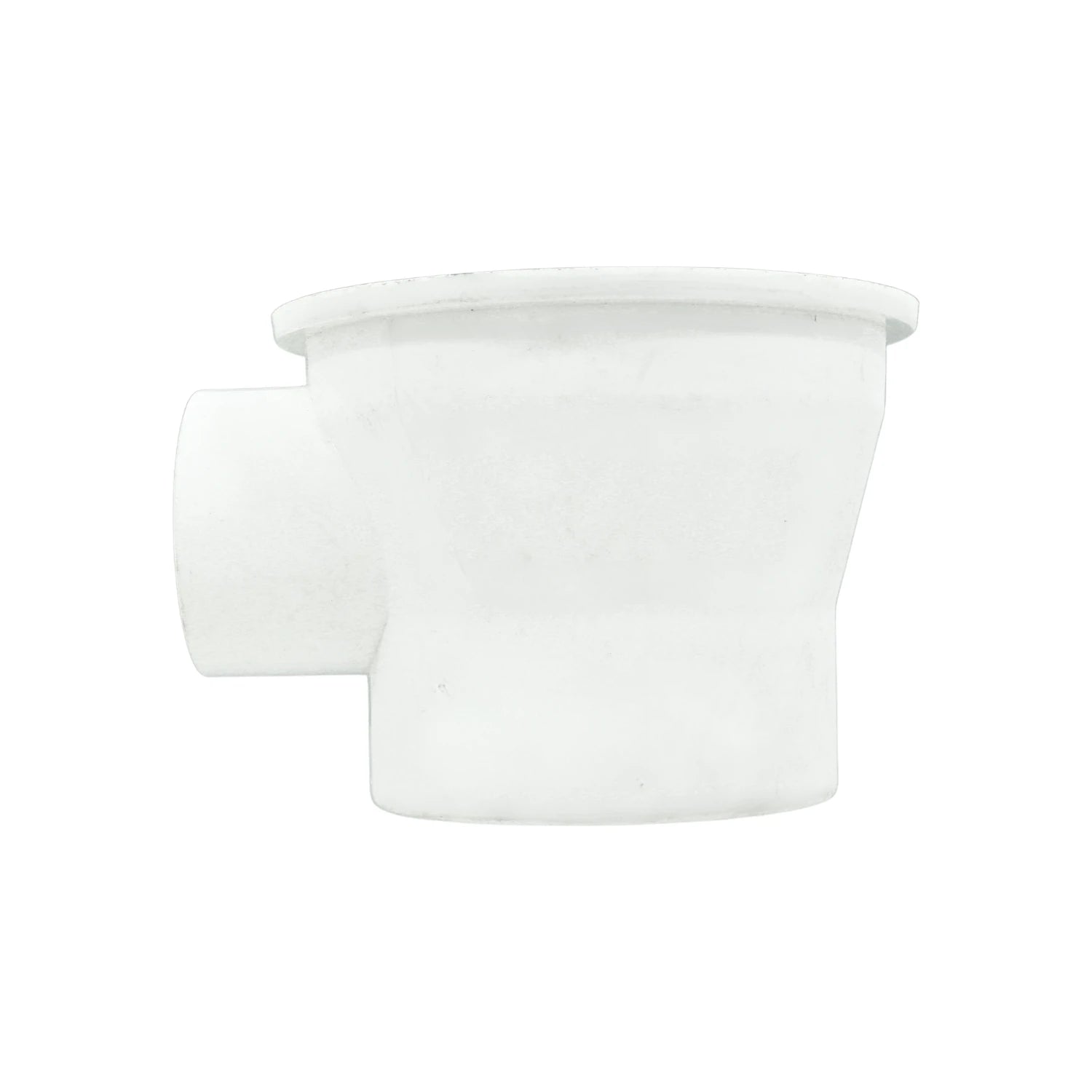 Coladera cespol blanco de ABS para desagüe con salida lateral de 1 pulgada, ideal para plomería sanitaria.