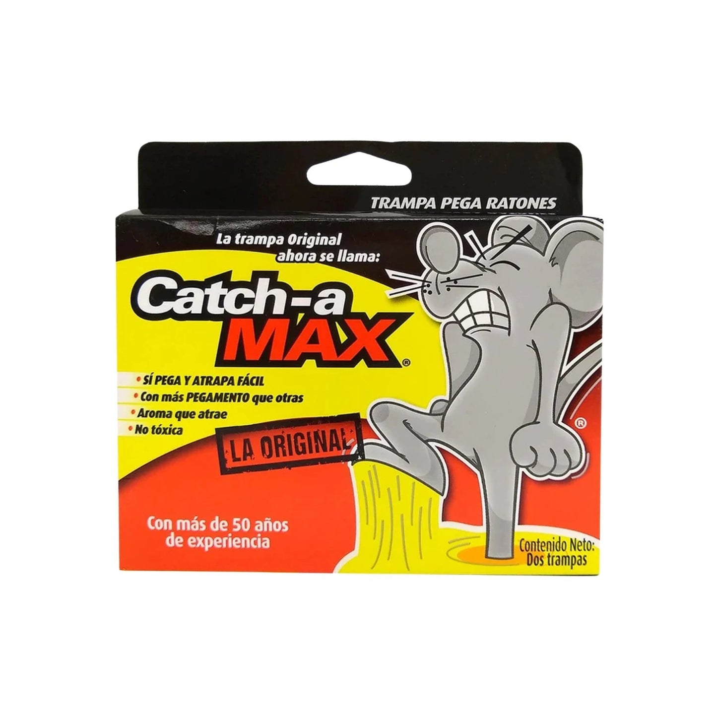 Trampa chica adhesiva Catch-a Max para ratones, no tóxica, 2 piezas control de roedores