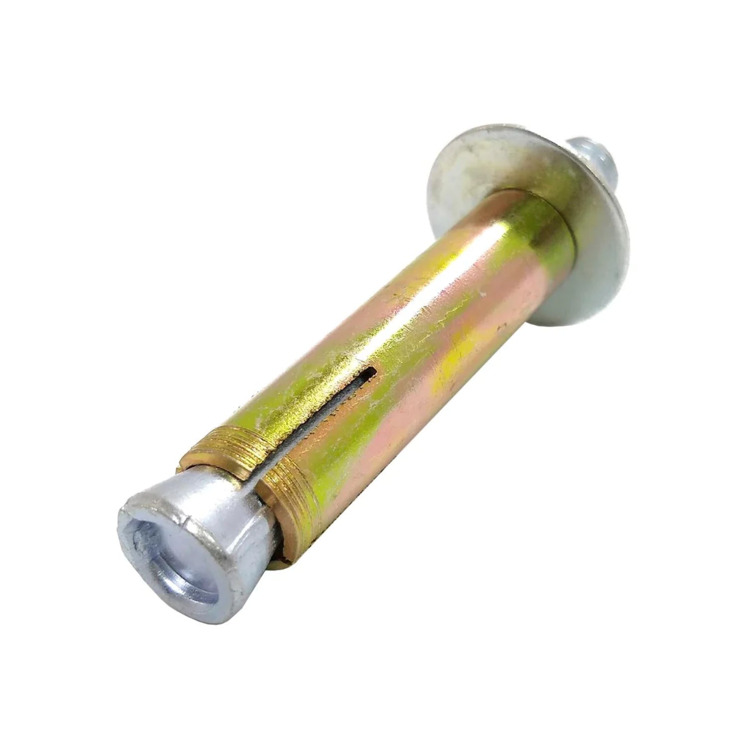 Taquete de expansión con tornillo, anclaje de manga galvanizado amarillo para concreto y mampostería