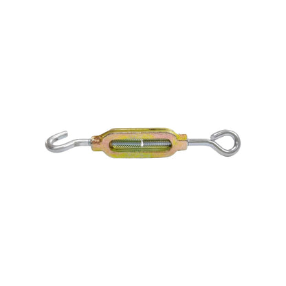 Tensor de gancho y argolla 3/16" dorado para ajuste de tensión en cables y cuerdas