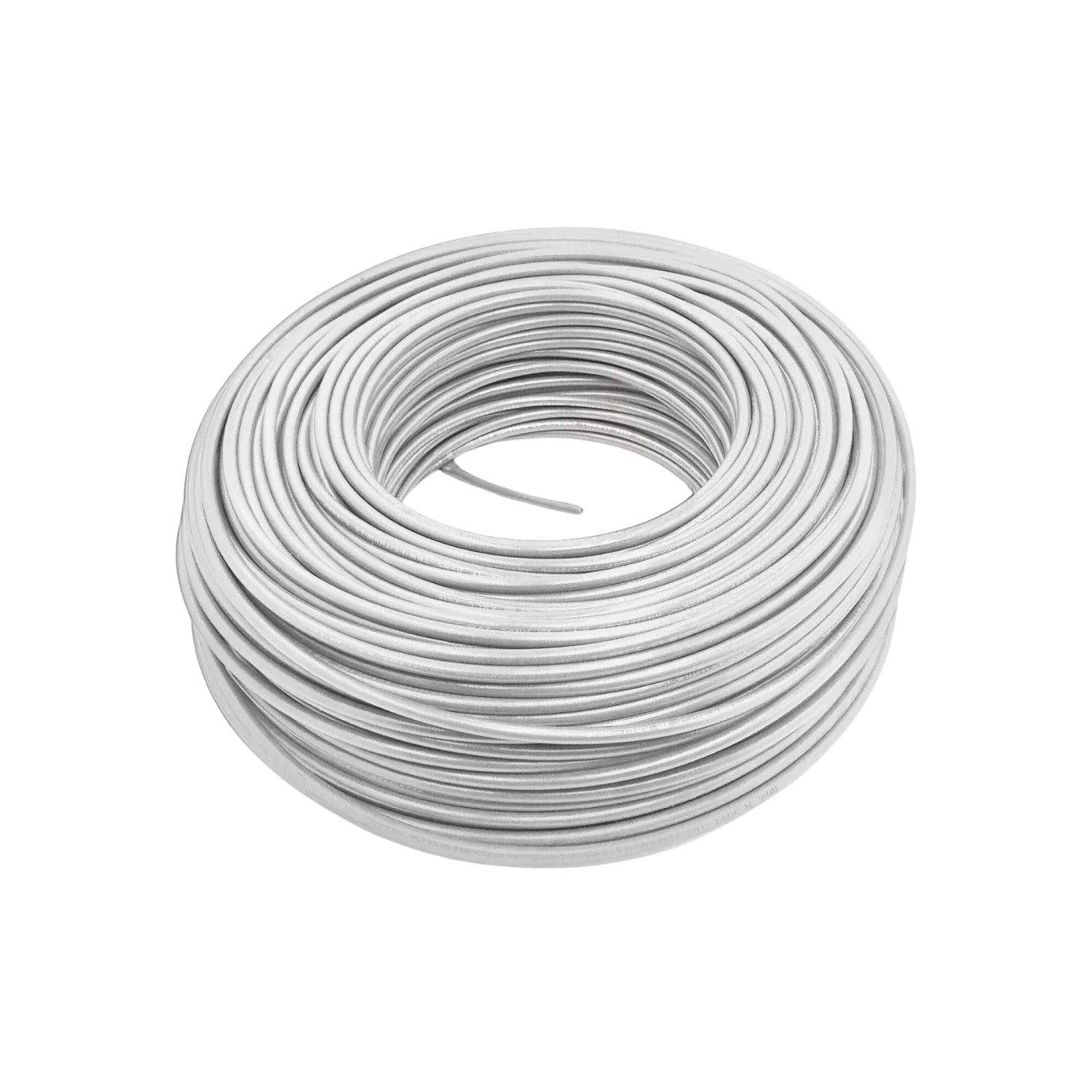 Rollo de cable eléctrico blanco, conductor de alambre aislado flexible para instalaciones y proyectos.