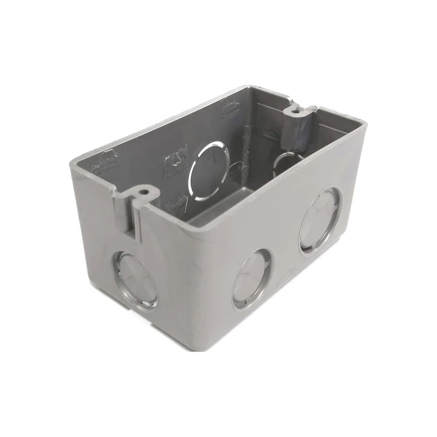 Chalupa eléctrica plástica gris de 3/4 pulgada para empotrar, con entradas para tubería eléctrica