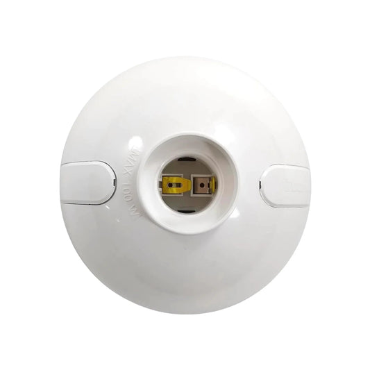 Base para foco blanco redondo de techo o pared, portalámparas MAX 100W, ideal para iluminación interior.