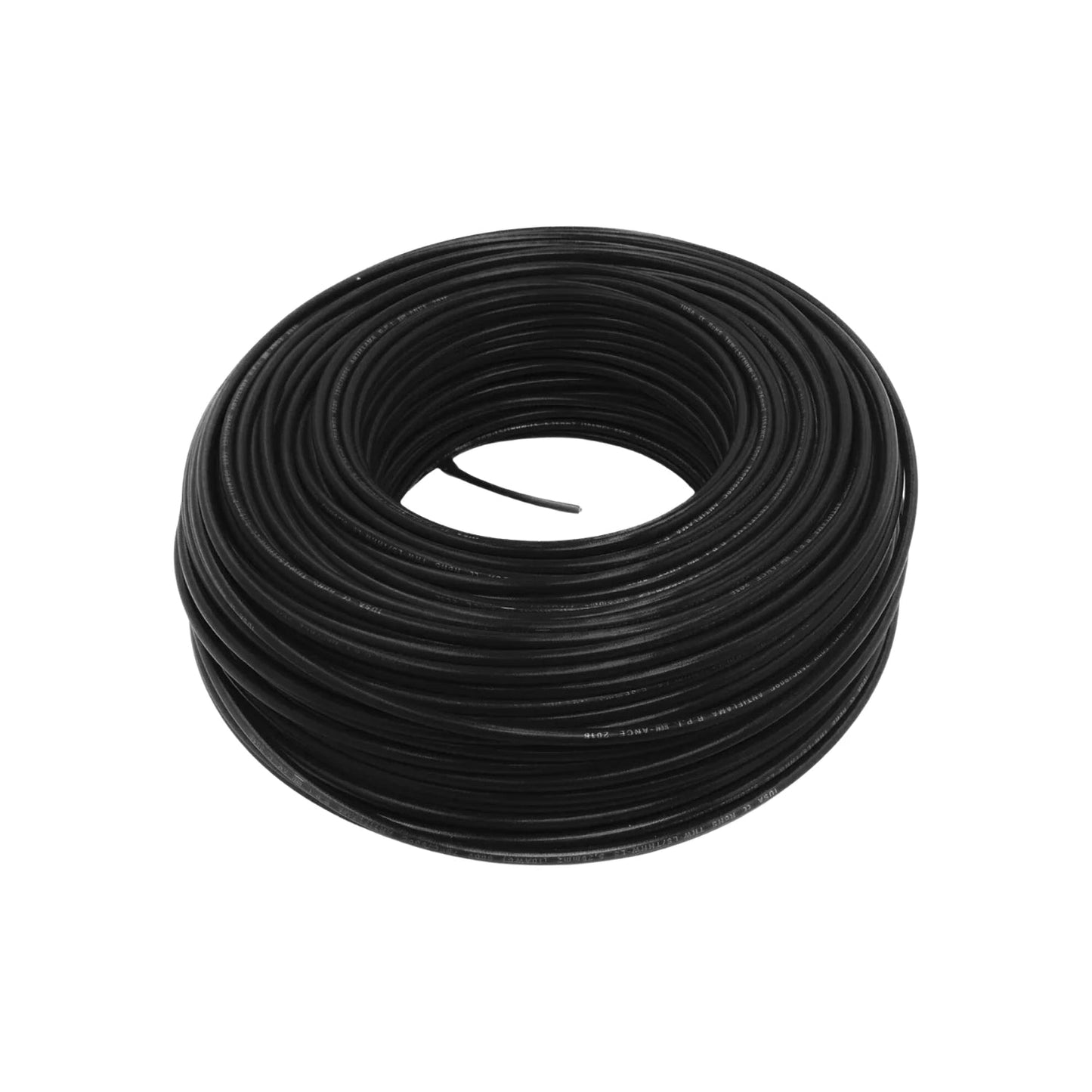 Cable eléctrico IUSA negro, calibre 14 AWG anti-flama, rollo de 100 metros para instalaciones domésticas.