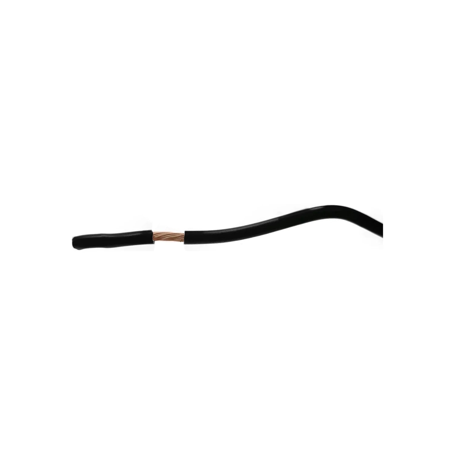 Cable eléctrico de cobre con aislamiento negro, punta pelada para conexión, ideal para instalaciones