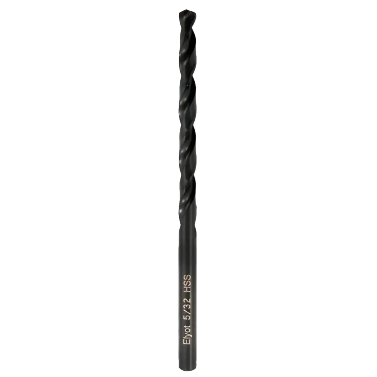 Broca espiral Elyot HSS 5/32 para taladro, acabado negro, ideal para perforar metal.