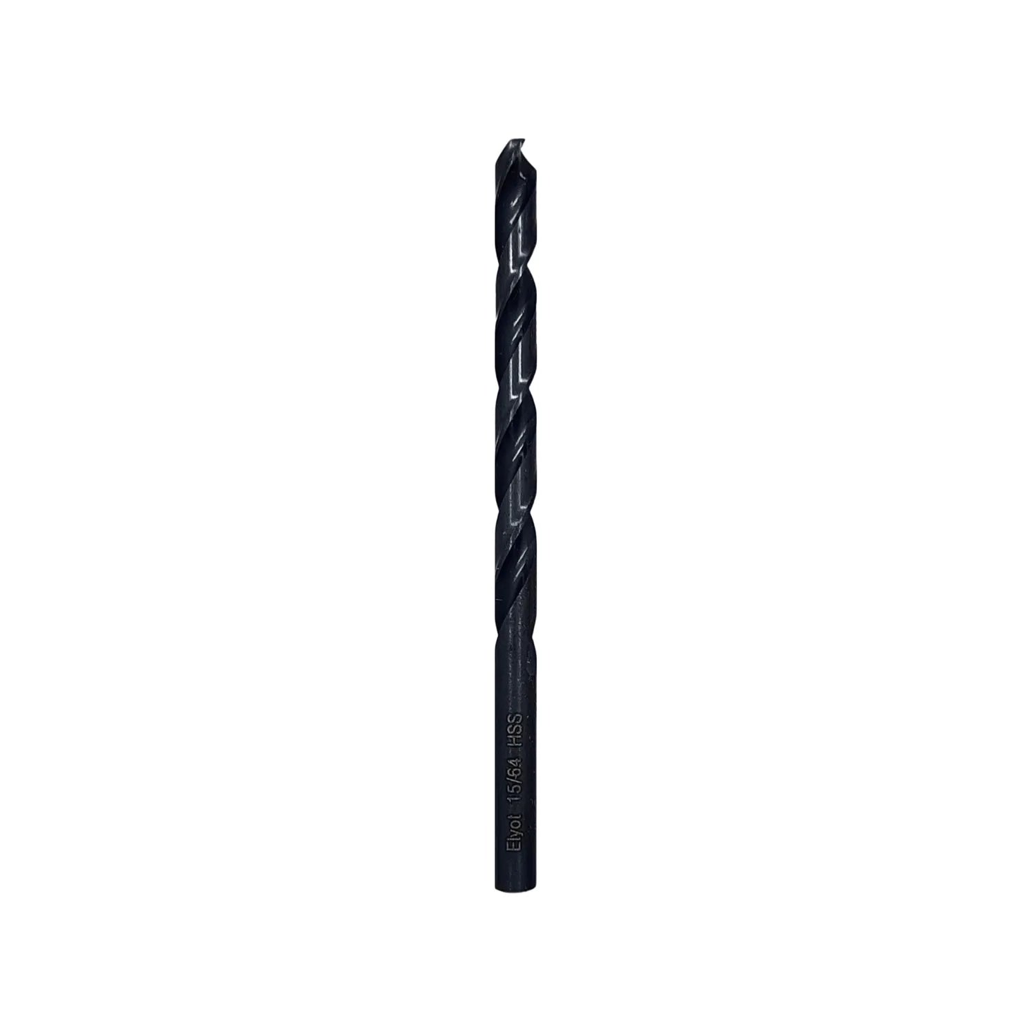 Broca helicoidal Elyot 15/64 HSS negra para perforación de metal y madera