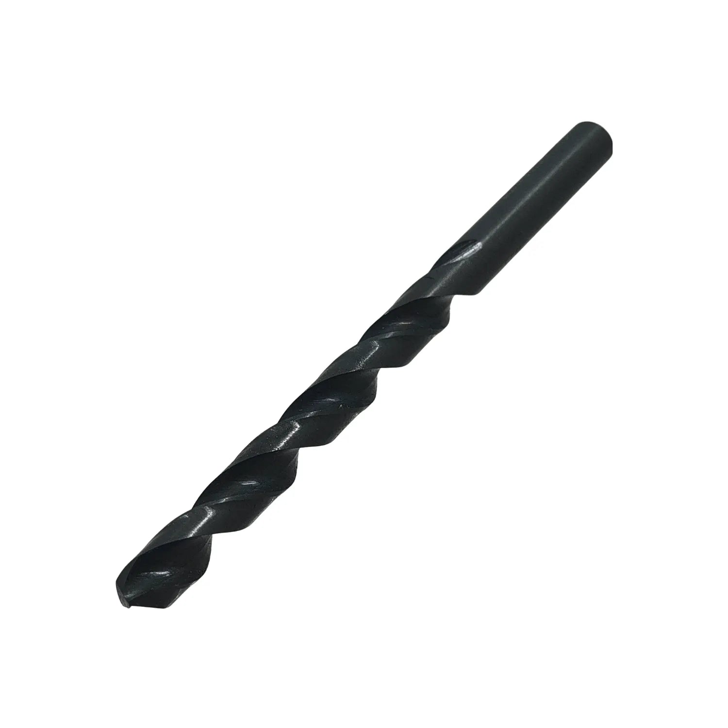 Broca helicoidal negra para taladro, punta afilada para perforar metal y madera.