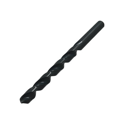 Broca helicoidal negra para taladro, punta afilada para perforar metal y madera.