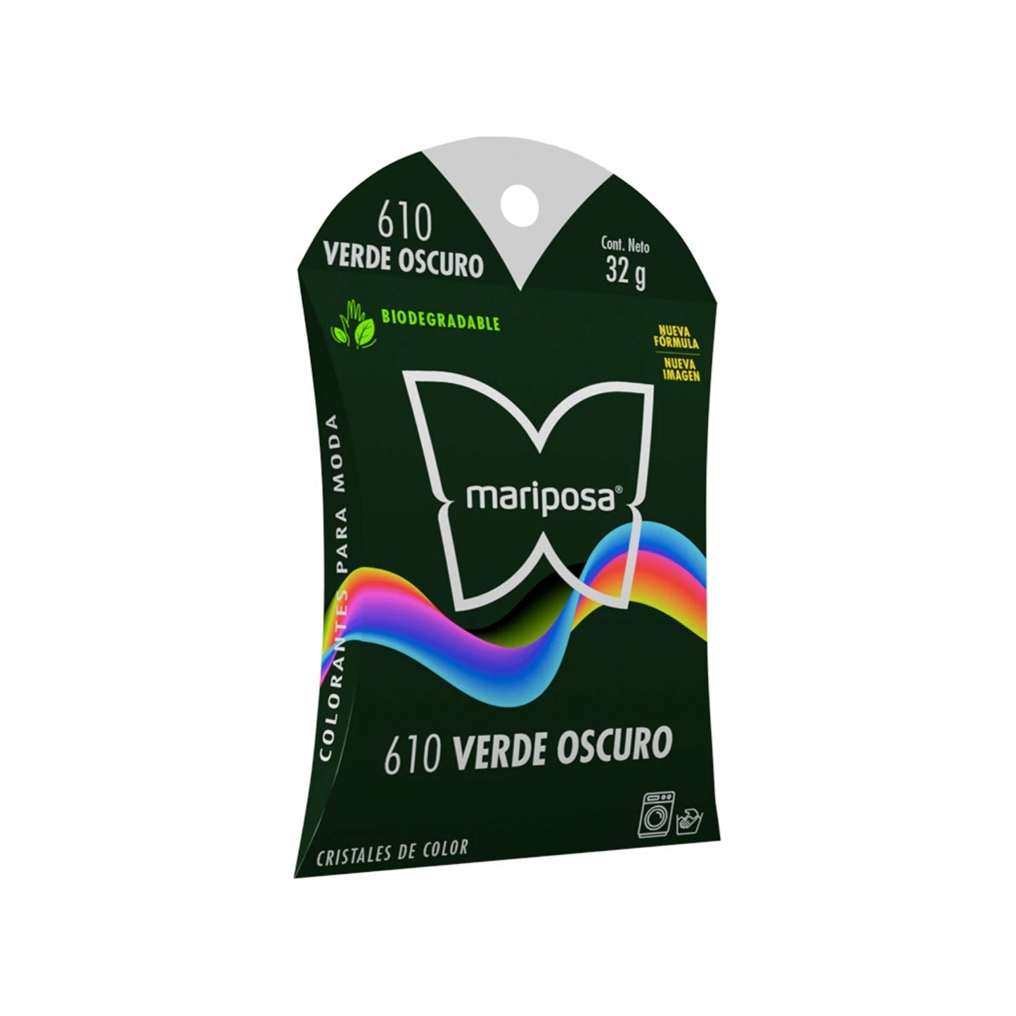 Colorante Mariposa 610 verde oscuro, cristales de color biodegradable, 32g