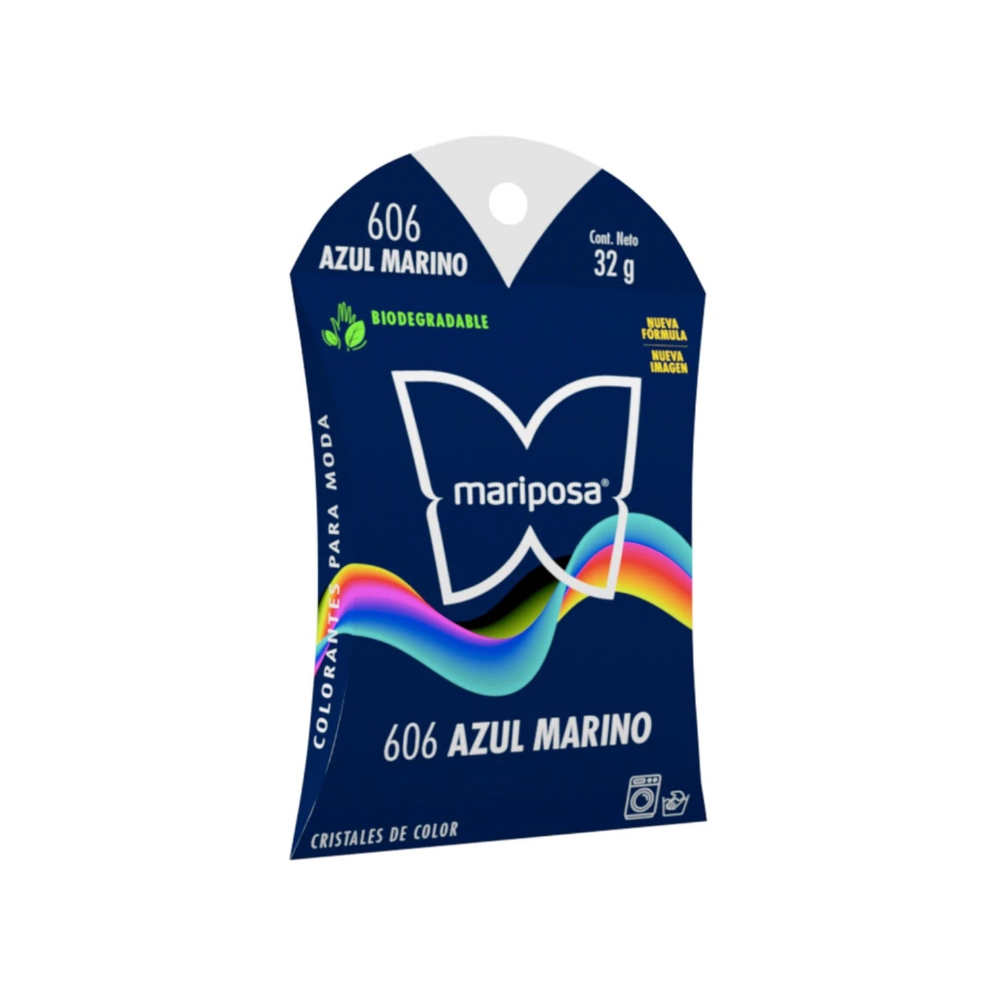 Colorante Mariposa Azul Marino 606 de 32g, cristales biodegradables para teñir ropa
