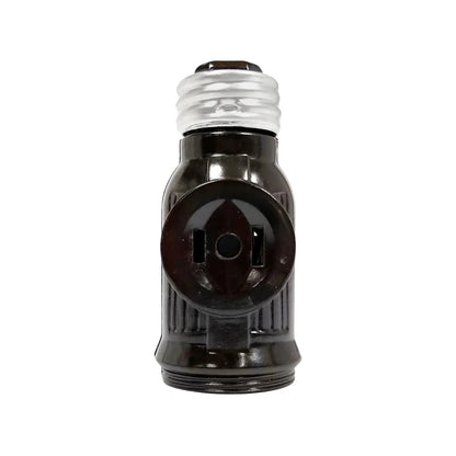 Socket ladrón doble café para bombilla, adaptador eléctrico que convierte portalámparas a tomacorriente