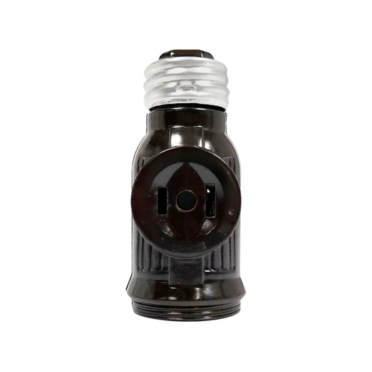 Socket ladrón doble café para bombilla, adaptador eléctrico que convierte portalámparas a tomacorriente