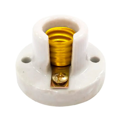 Socket de porcelana blanco para bombillas E27, portalámparas cerámico con rosca Edison.