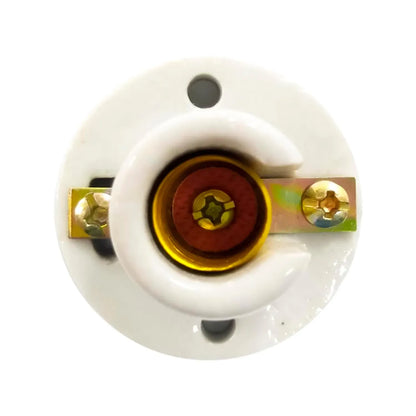 Portalámparas de porcelana blanco para focos, con terminales de latón, rosca Edison, uso eléctrico.
