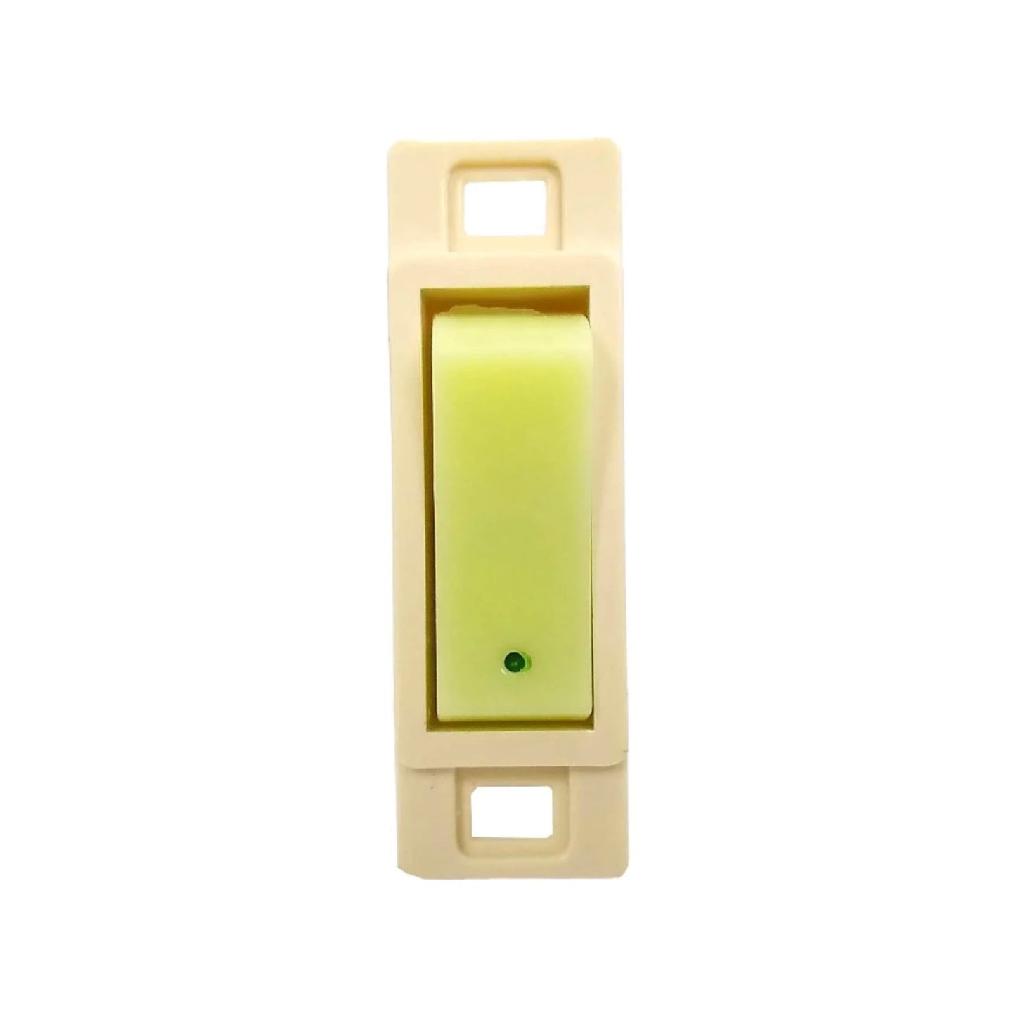 Interruptor de luz sencillo fluorescente verde lima con punto indicador, para instalación eléctrica