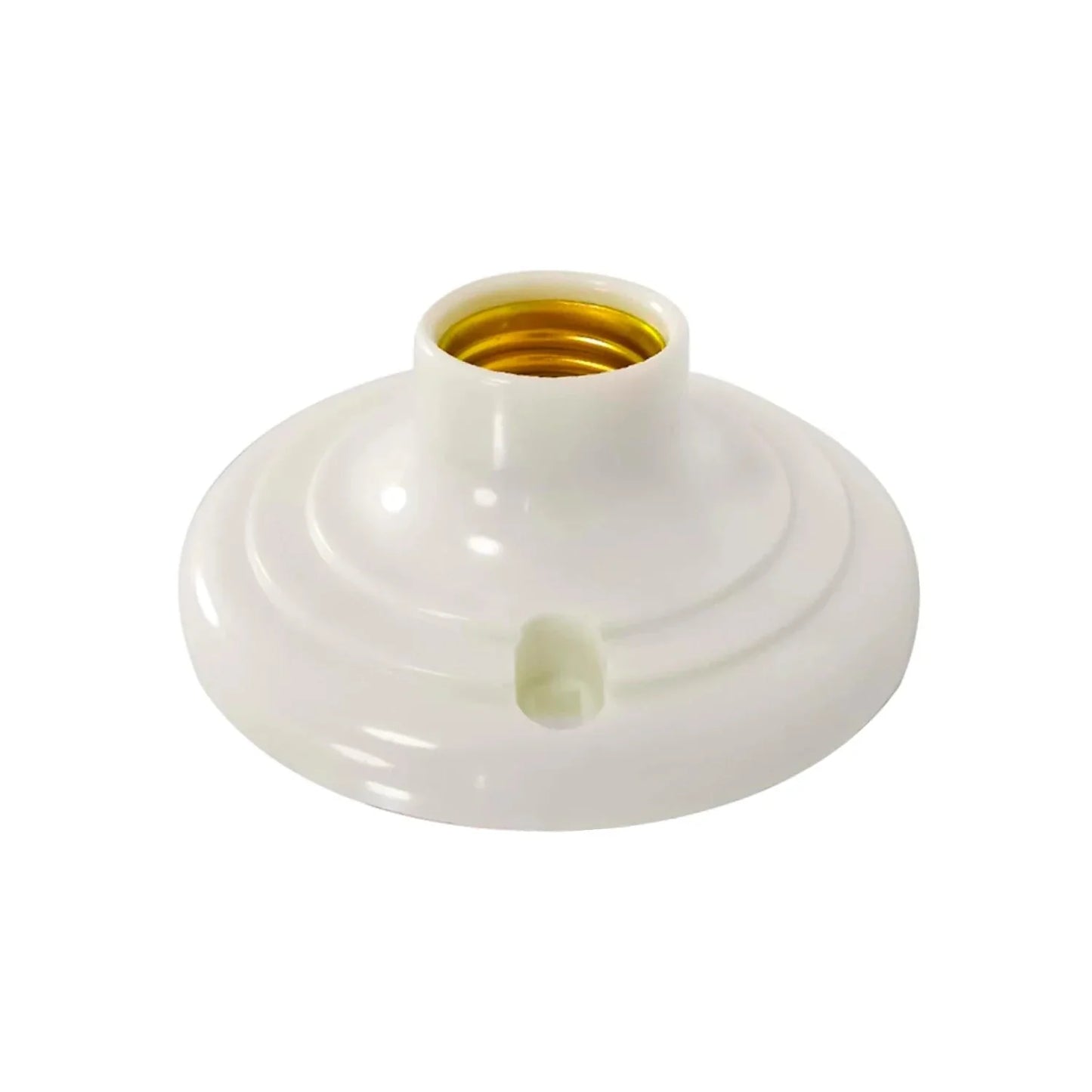 Socket blanco de baquelita E27 para foco, portalámparas de superficie tipo roseta redondo