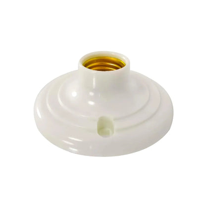 Socket blanco de baquelita E27 para foco, portalámparas de superficie tipo roseta redondo