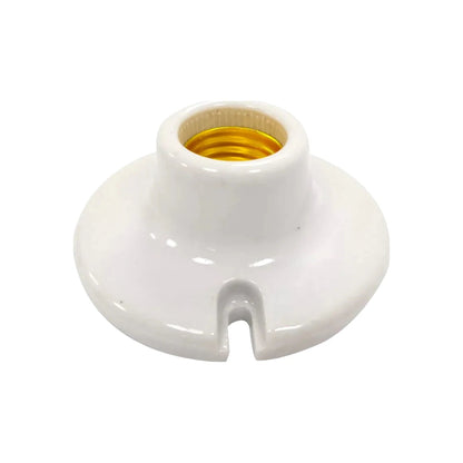 Socket de porcelana blanco para foco con rosca E27, base de montaje en superficie