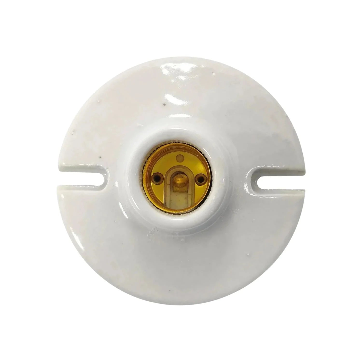 Socket de porcelana blanco para foco E27, portalámparas roscado con contactos de latón, resistente al calor