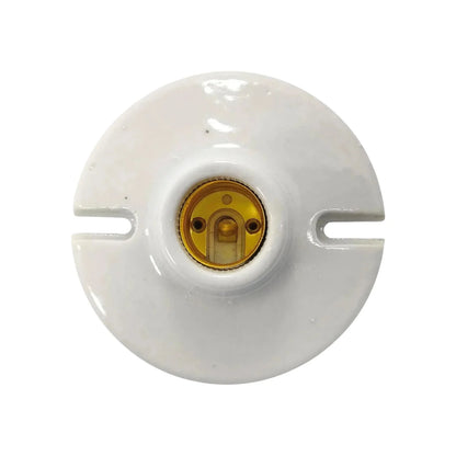 Socket de porcelana blanco para foco E27, portalámparas roscado con contactos de latón, resistente al calor
