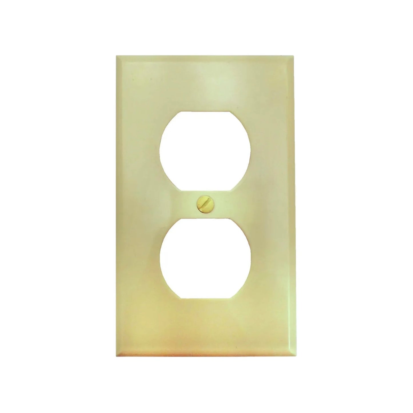 Placa dúplex eléctrica color marfil para tomacorriente doble