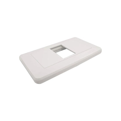 Placa de pared blanca León, con una ventana para 1 módulo eléctrico o interruptor.