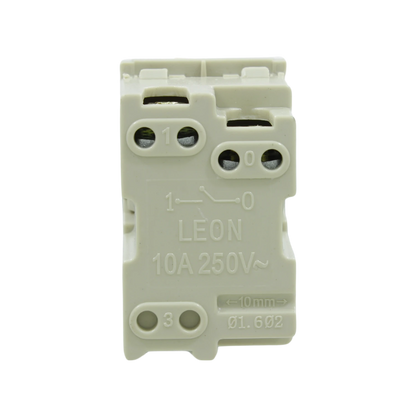 Apagador sencillo modular LEON 10A 250V con terminales de tornillo beige