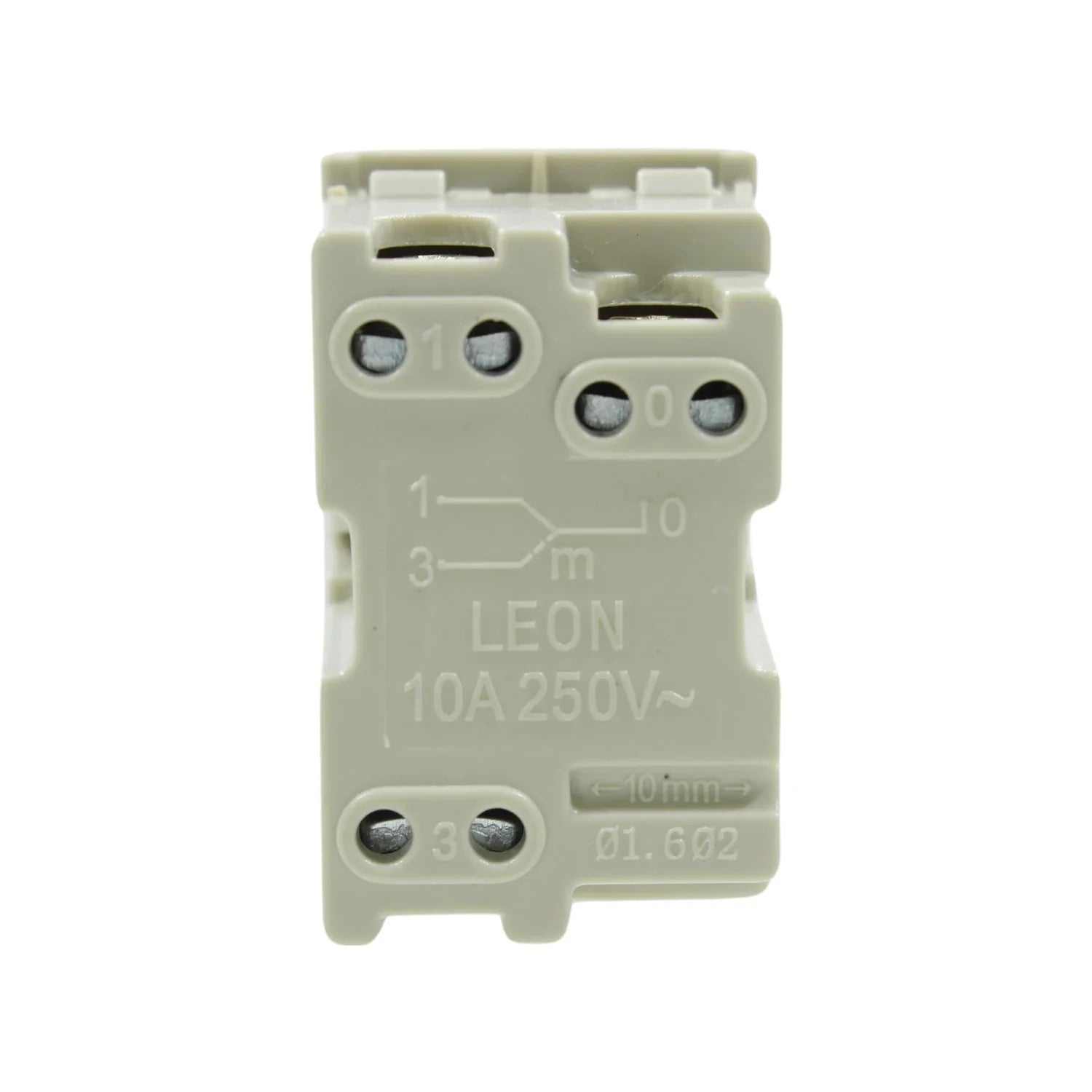 Apagador de escalera LEON gris 10A 250V~, módulo de interruptor 3 vías con terminales de tornillo.