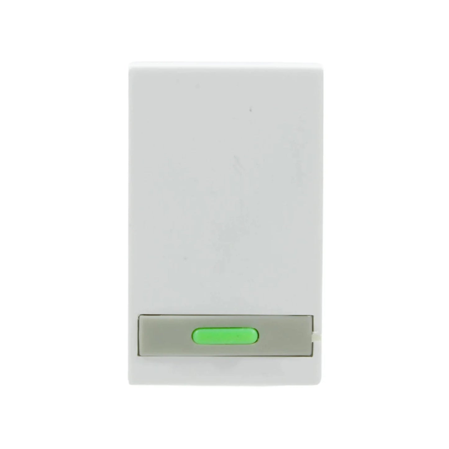 Apagador de escalera blanco con botón verde para placa eléctrica