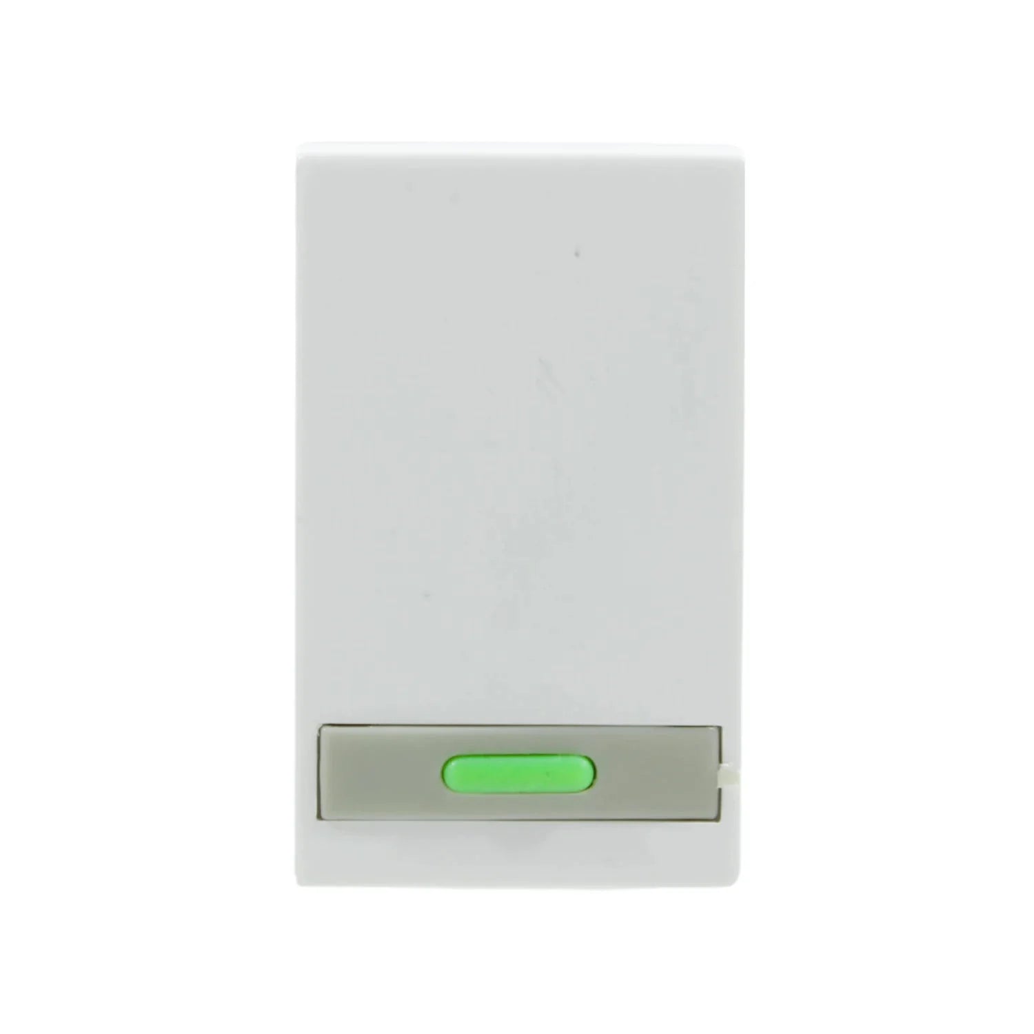 Apagador de escalera blanco con botón verde para placa eléctrica