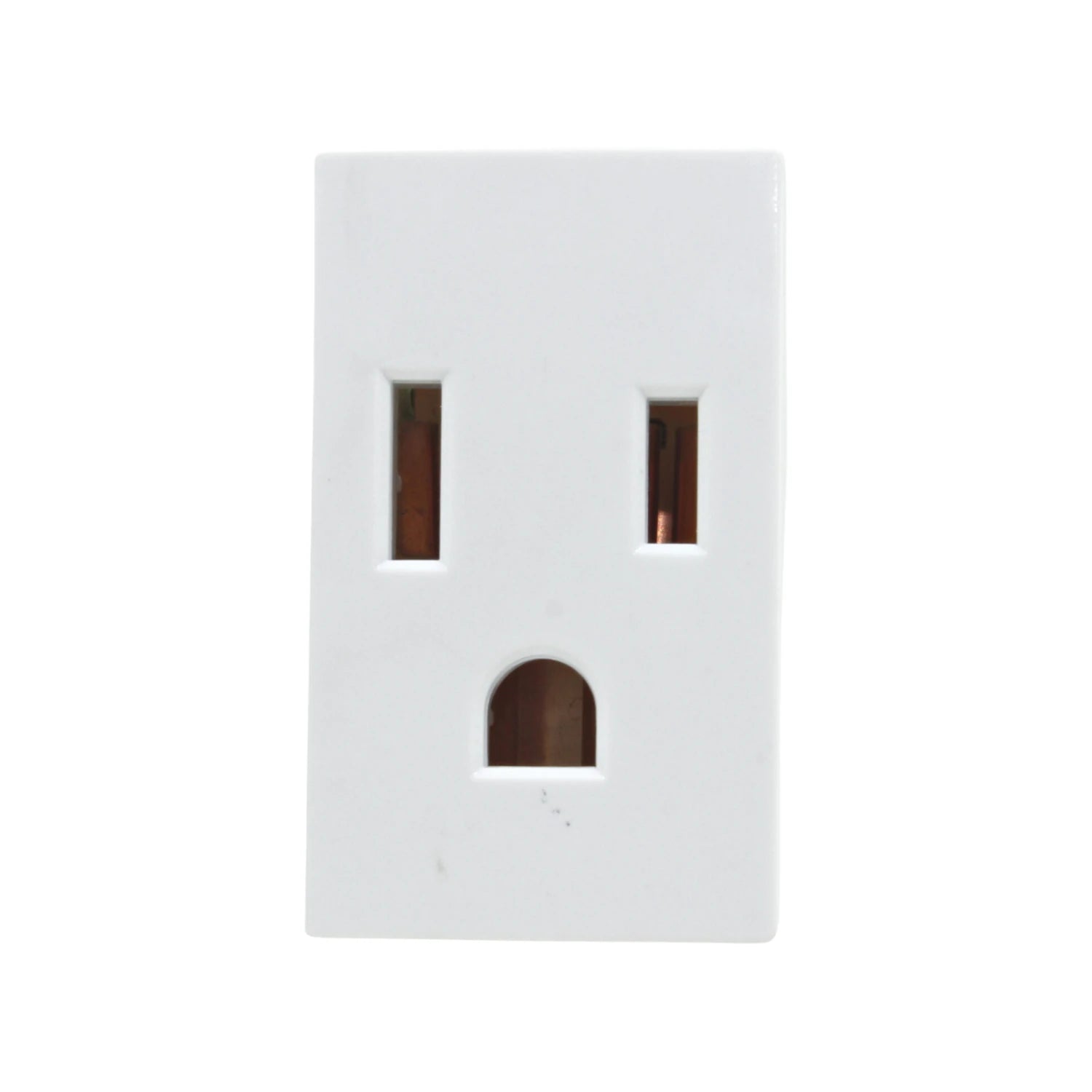 Contacto aterrizado blanco, receptáculo eléctrico de 3 ranuras para pared