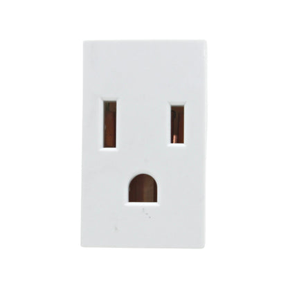 Contacto aterrizado blanco, receptáculo eléctrico de 3 ranuras para pared
