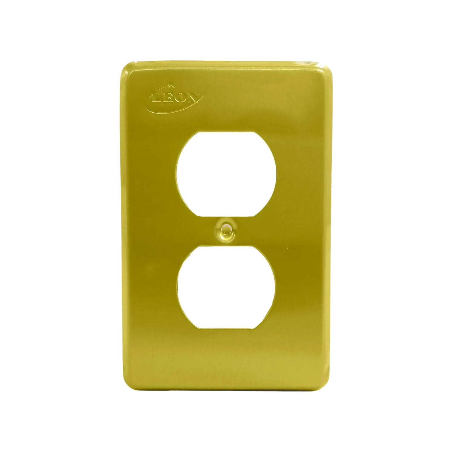 Placa dúplex LEÓN dorada para tomacorriente, cubierta eléctrica de pared resistente