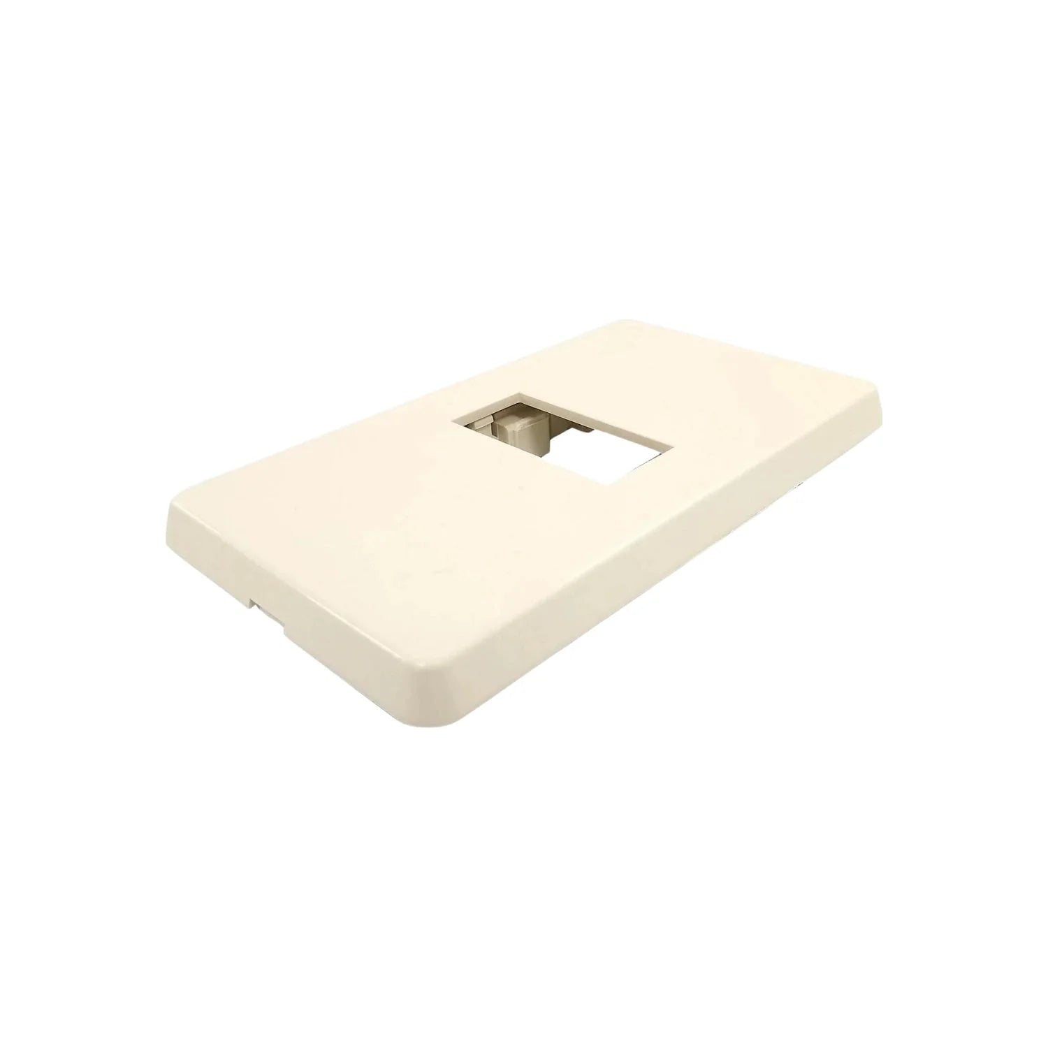 Placa de pared marfil con 1 ventana para módulo eléctrico o de datos, cubierta embellecedora de plástico.