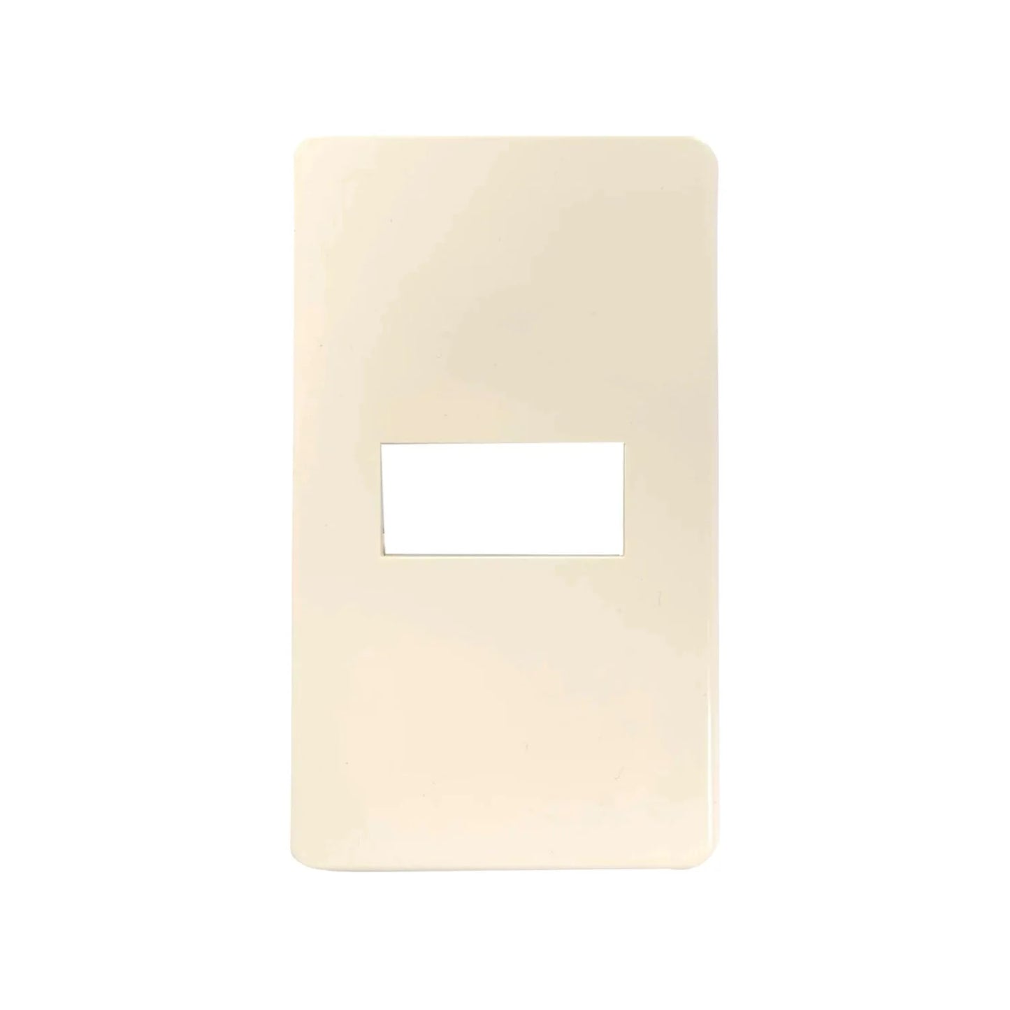 Placa de pared marfil con 1 ventana para módulo eléctrico, interruptor o tomacorriente