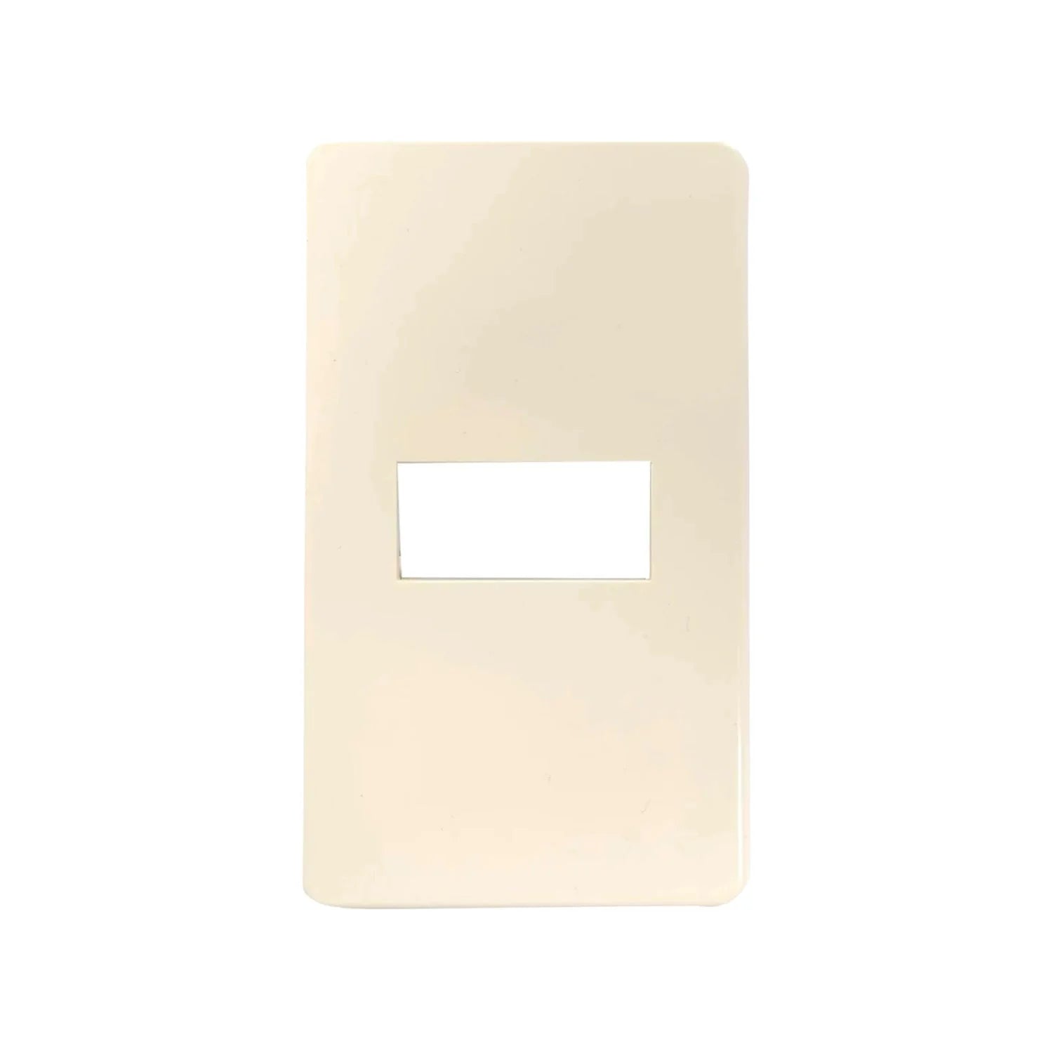 Placa de pared marfil con 1 ventana para módulo eléctrico, interruptor o tomacorriente