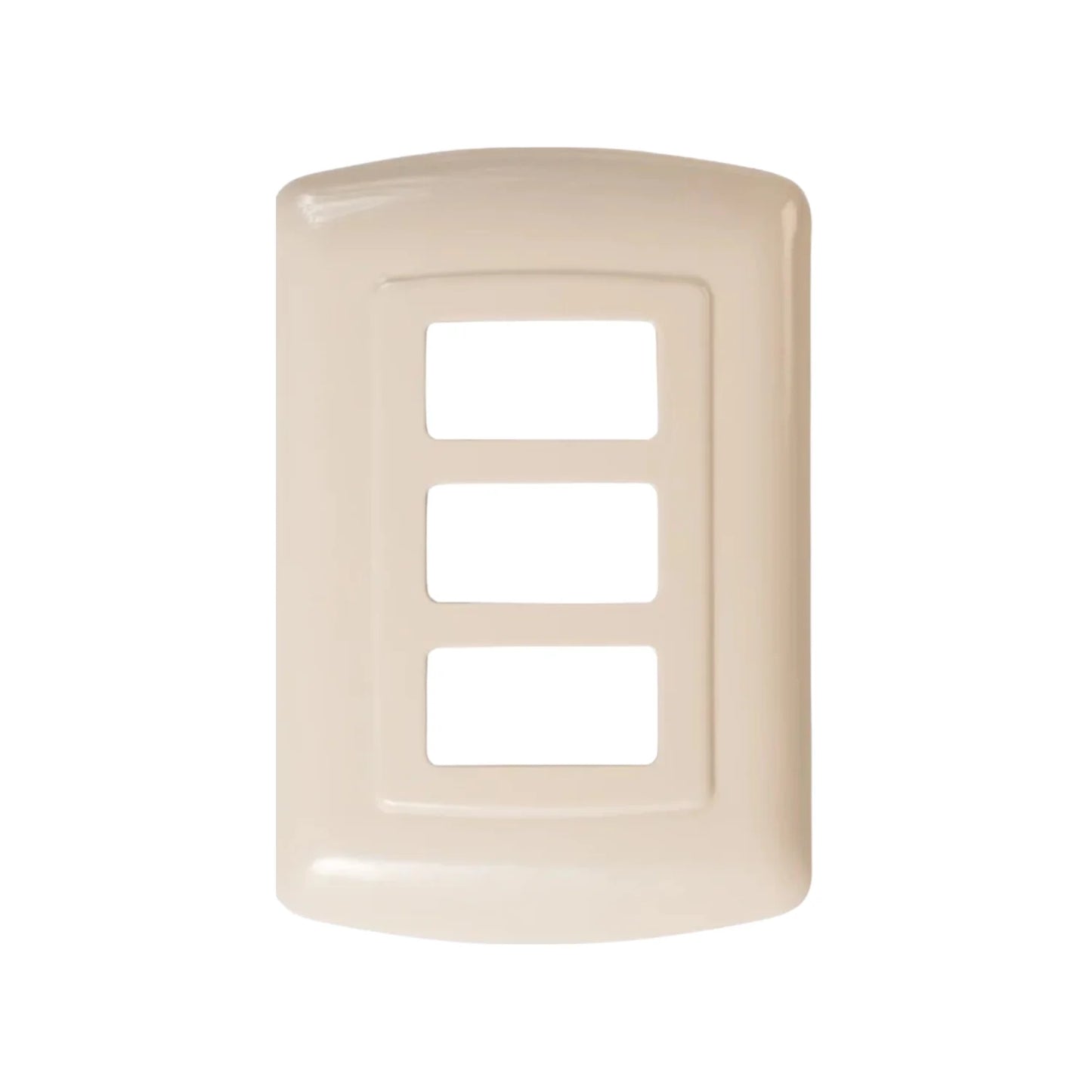 Placa 3 ventanas marfil León PLM-3U evolución
