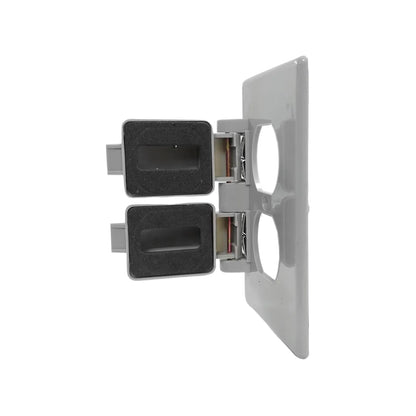 Placa dúplex para intemperie gris León PF17