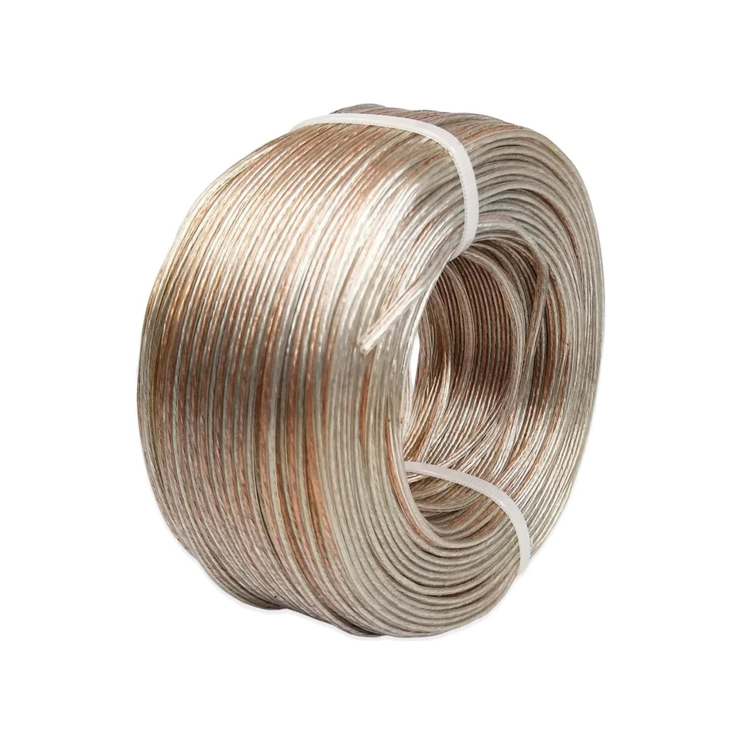 Cable eléctrico polarizado #18 transparente, conductores de cobre y estaño, rollo de 100m para audio.