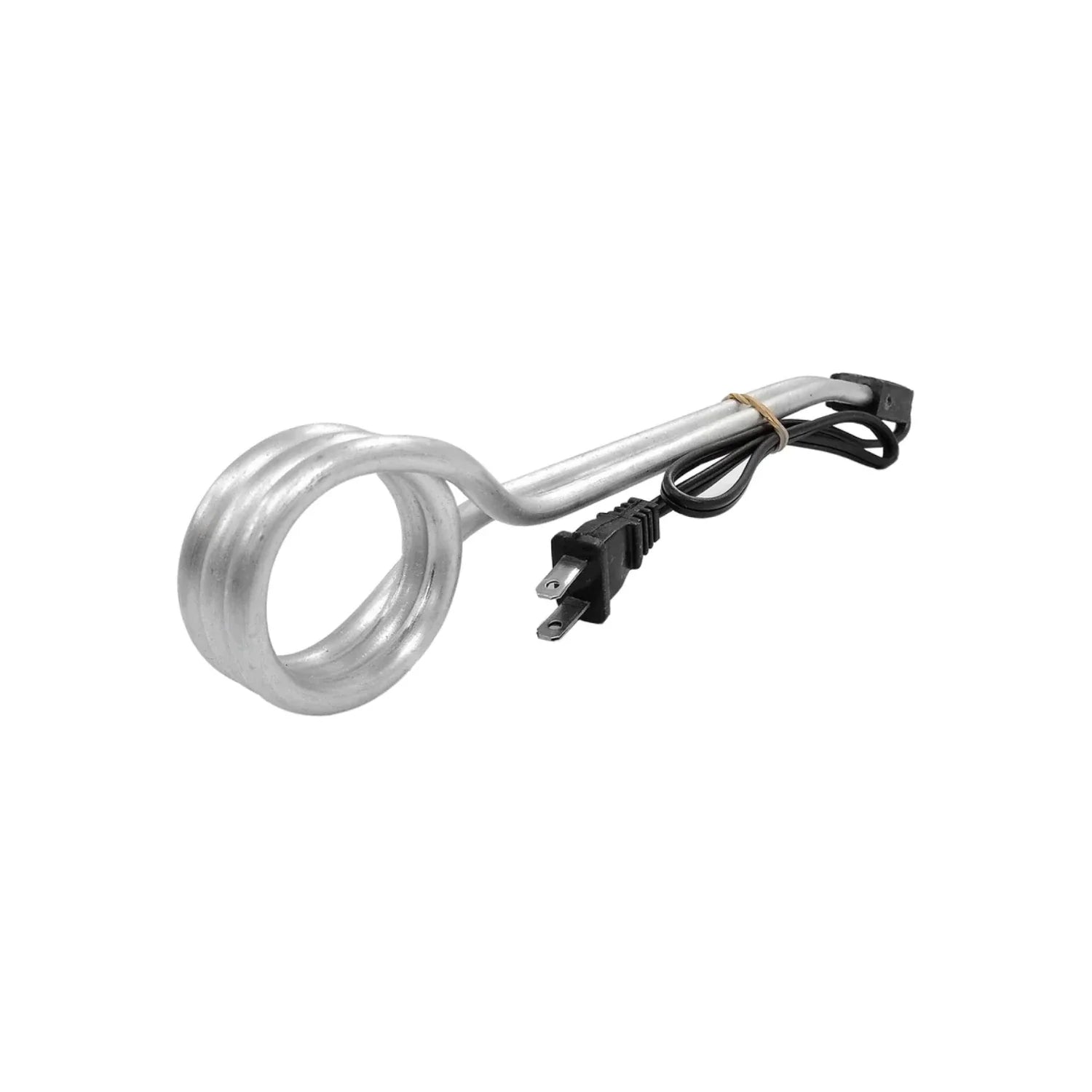 Calentador de inmersión eléctrico metálico con resistencia de espiral de tres vueltas y enchufe, para líquidos